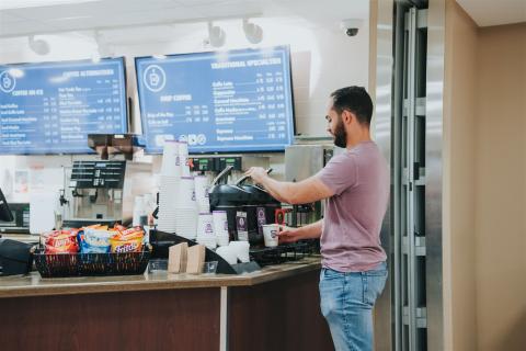 Self-serve coffee at Chamber's