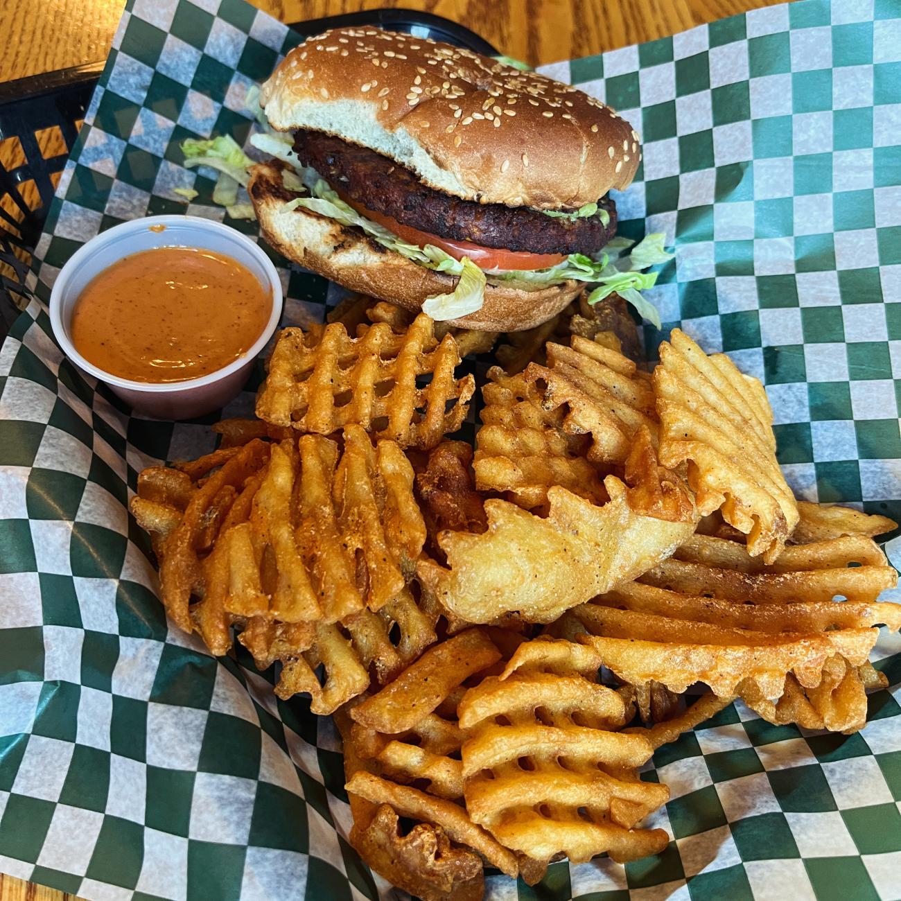 Burger and fries