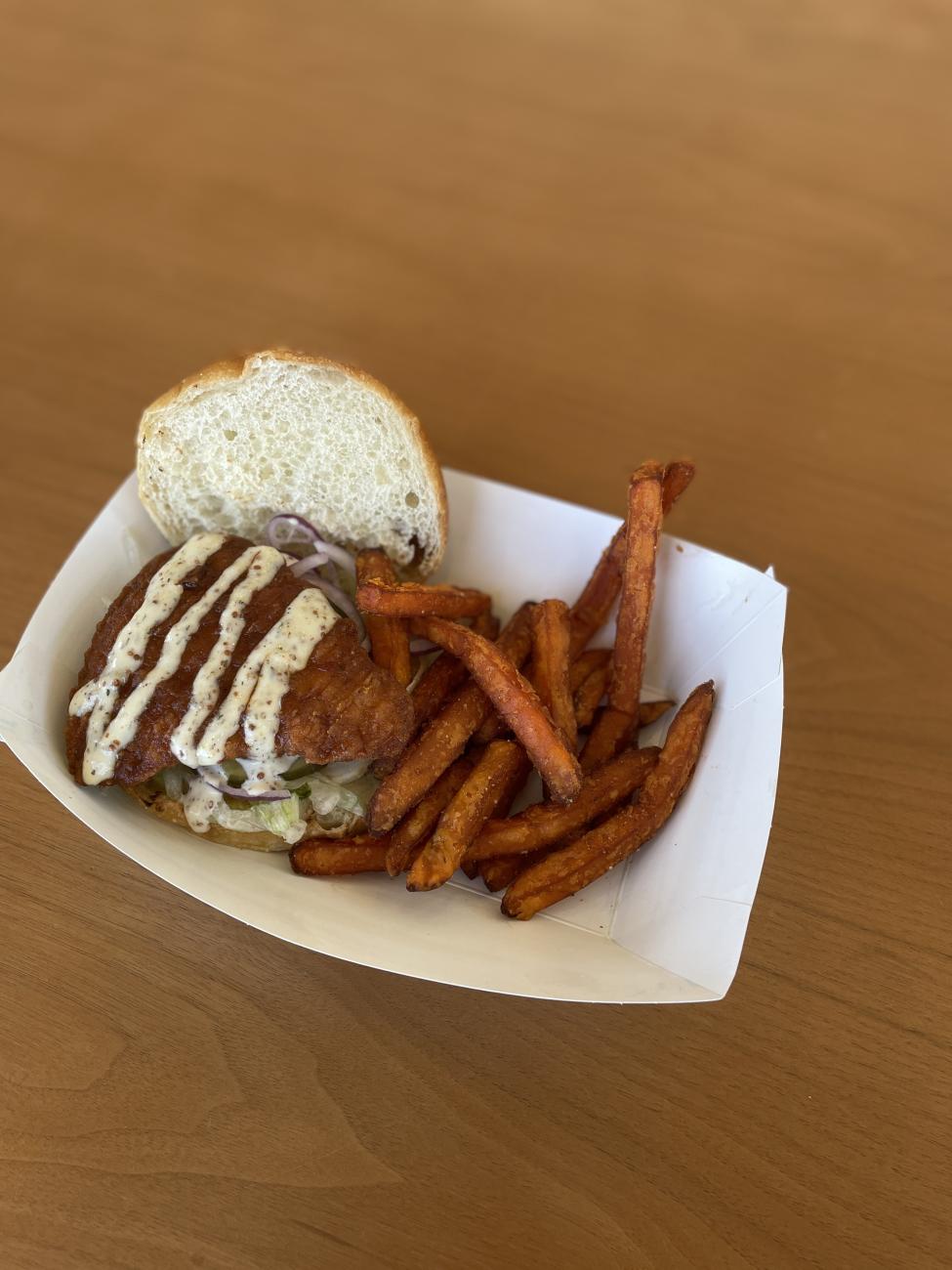 Photo of the burger combo at Ivey Eatery.