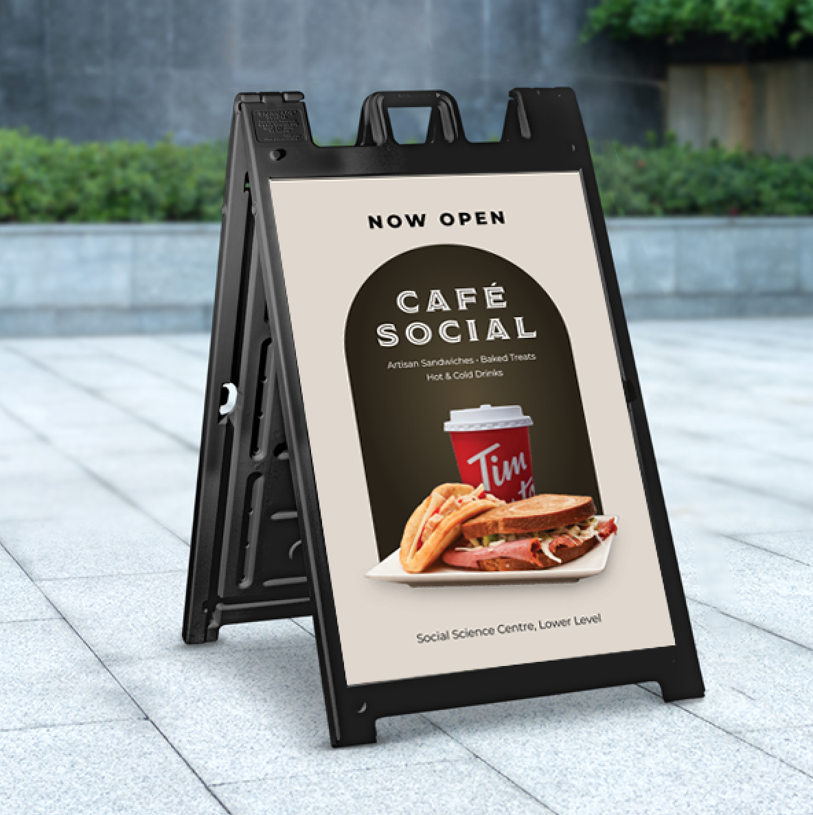 Cafe Social Direction Sign