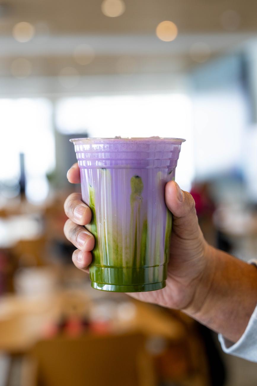 Iced Ube Matcha Latte