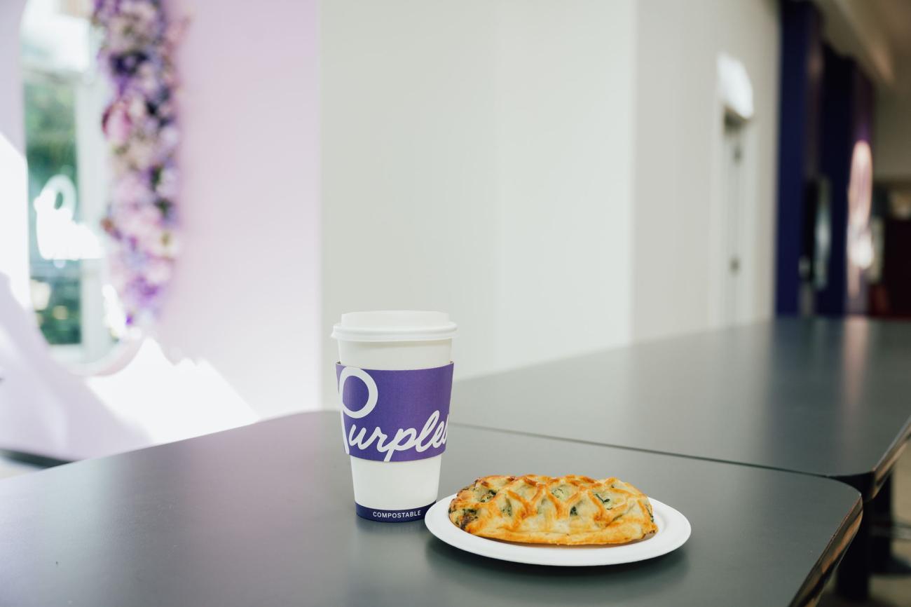 Purples cafe coffee and sandwich